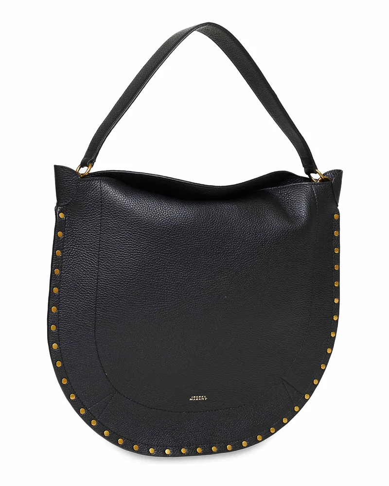 Isabel Marant Women's Shoulder Bag Oskan Hobo Black Calf Leather Black