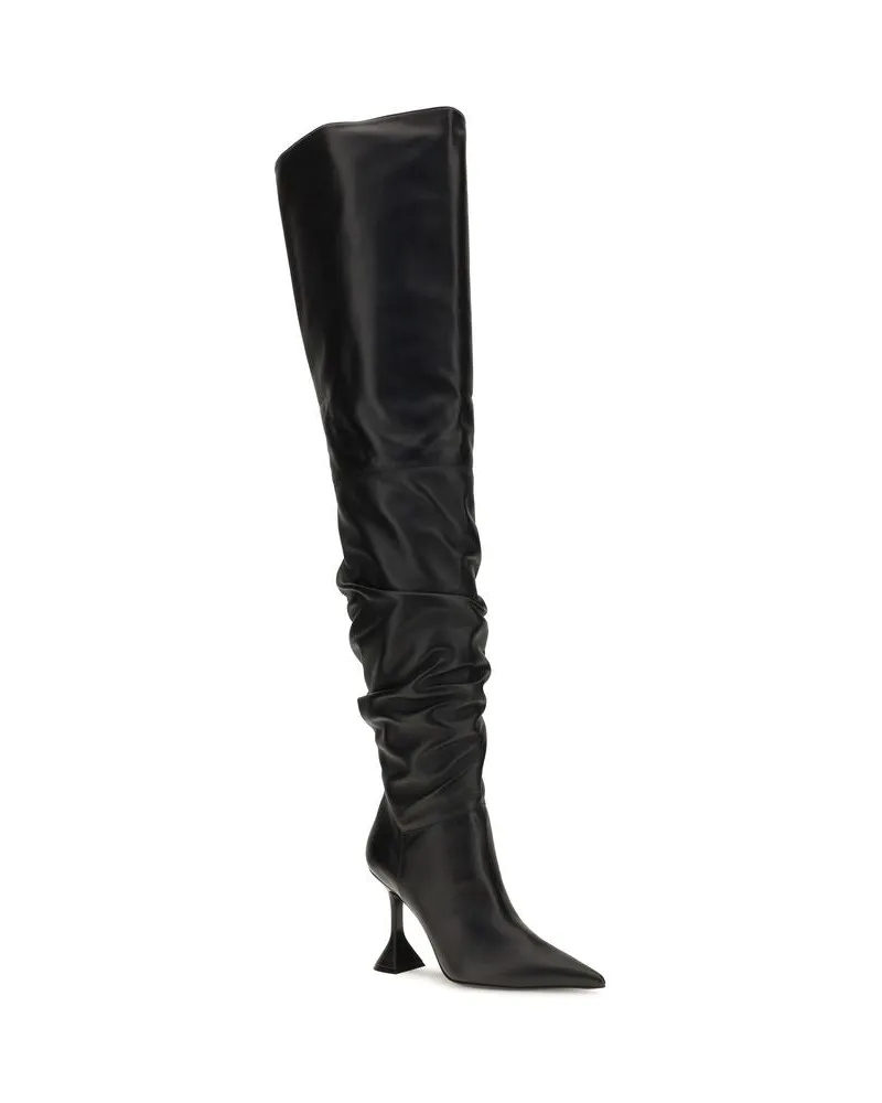 Amina Muaddi Olivia Boot — Black Black