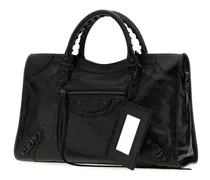 Women's Le City Top Handle Bag Black Lamb