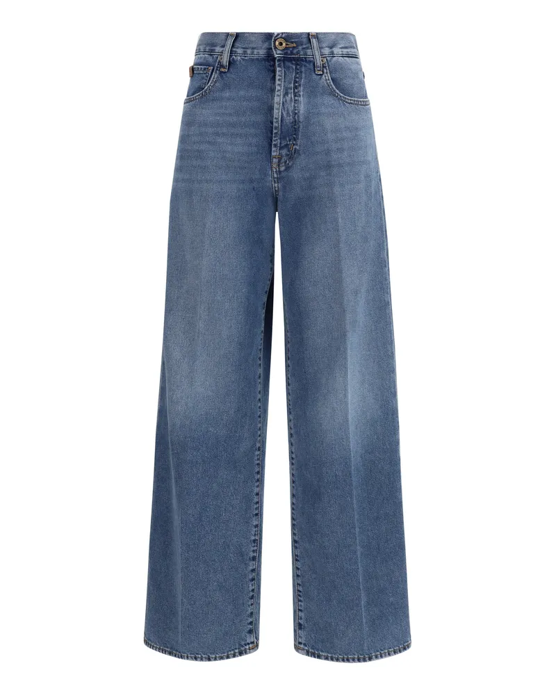 Jacob Cohën Women's Jeans Wide 5-Pocket Medium Blue Cotton Blue