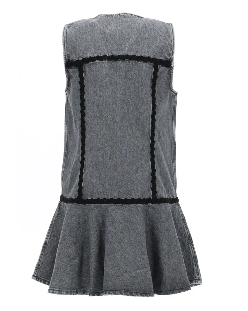Ganni Organic Cotton Mini Dress — Gray Gray