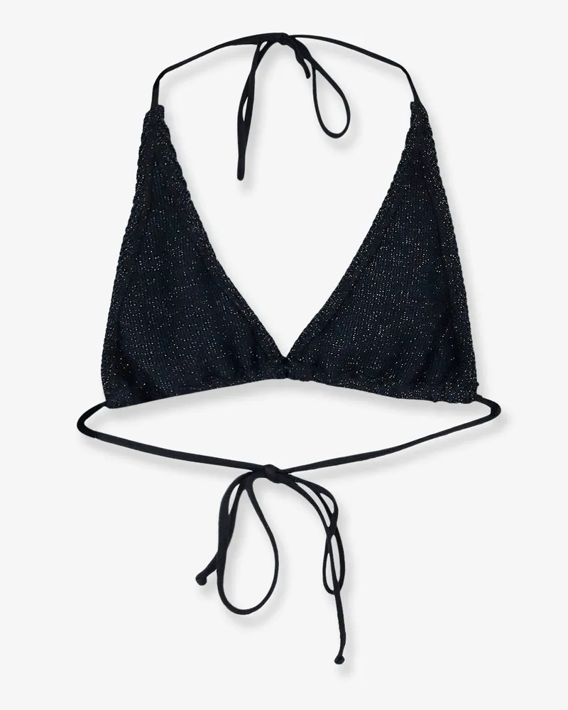 MC2 Saint Barth Women's Bikini Top Guiana Lurex Black Polyamide Swimwear Sea Clothing Black
