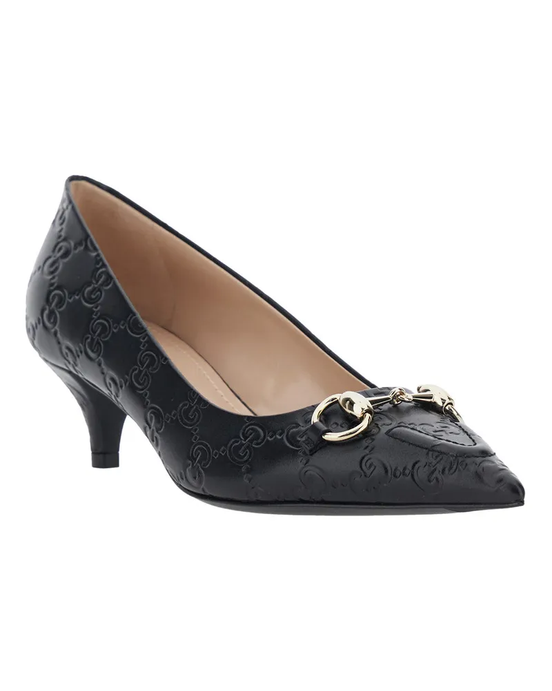 Gucci Women's Pumps Erin Black Leather Calf Black
