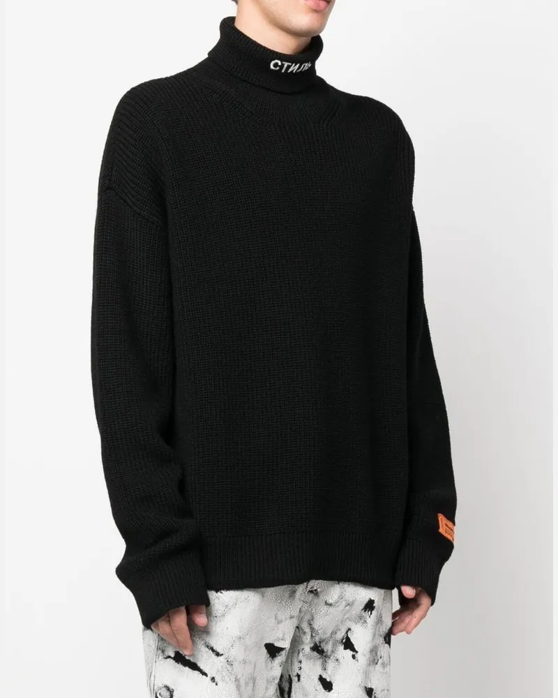 Heron Preston Men's Ctnmb Knit Rollneck Sweater Black Clothing > Knitwear Black