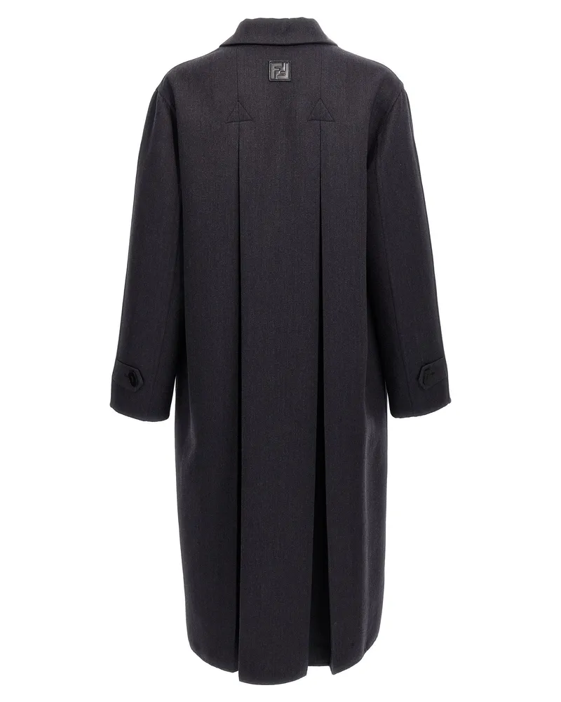 Fendi Double Wool Coat — Charcoal Charcoal