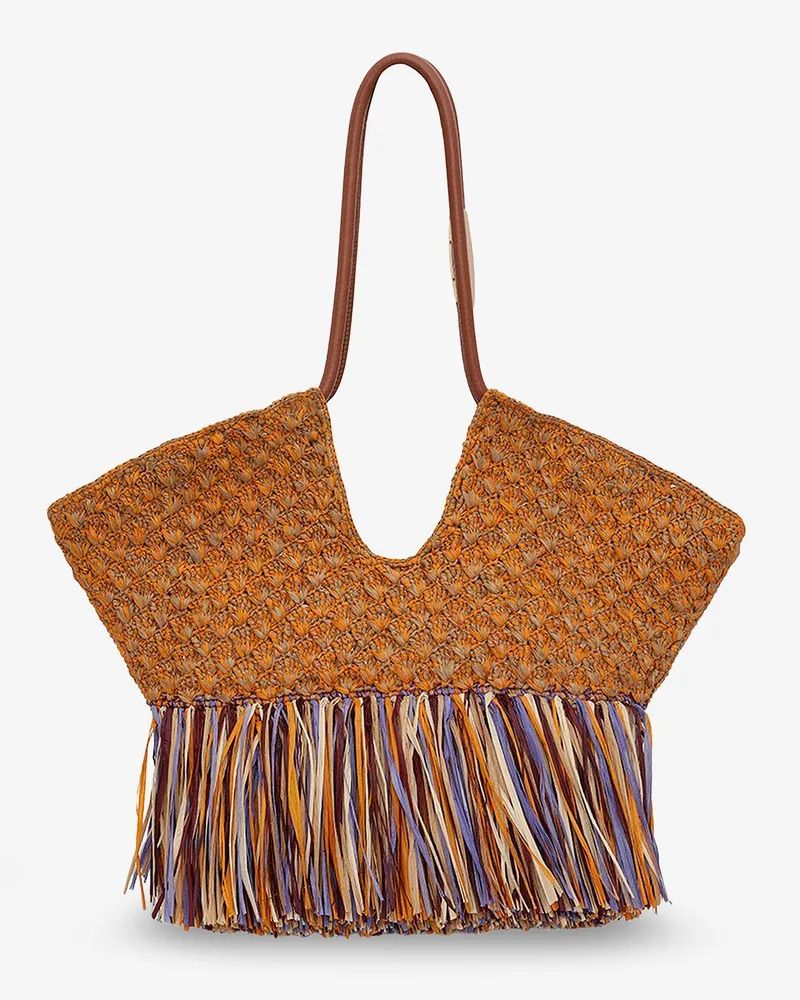 Zimmermann Women's Shoulder Bag Golden Time Orange Raffia Orange