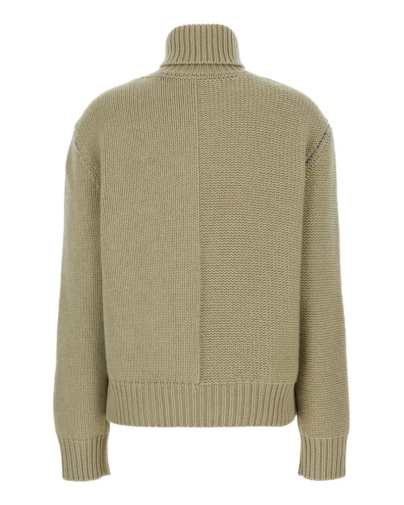 Burberry Women's Sweater Ekd Motif Green Cashmere Tops Top Green