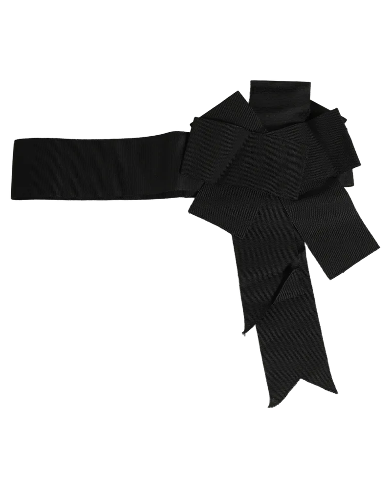 Dolce & Gabbana Cotton-Acetate Wrap-Around Tie Belt — Black Black