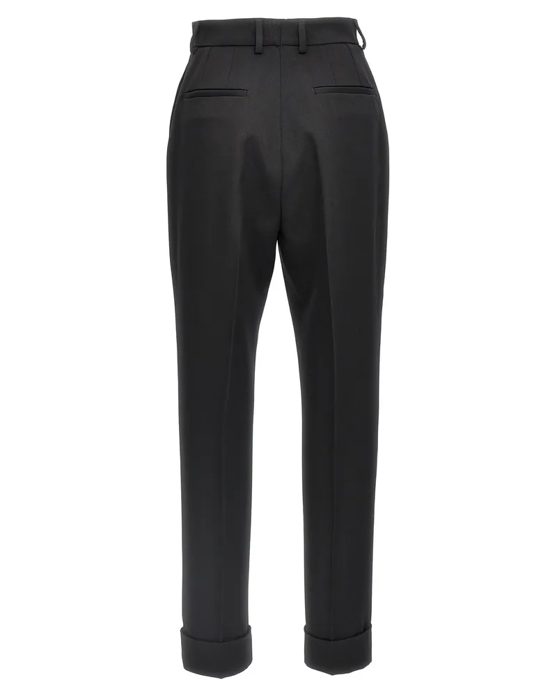 Dolce & Gabbana Women's Black Virgin Wool Dress Pants Black