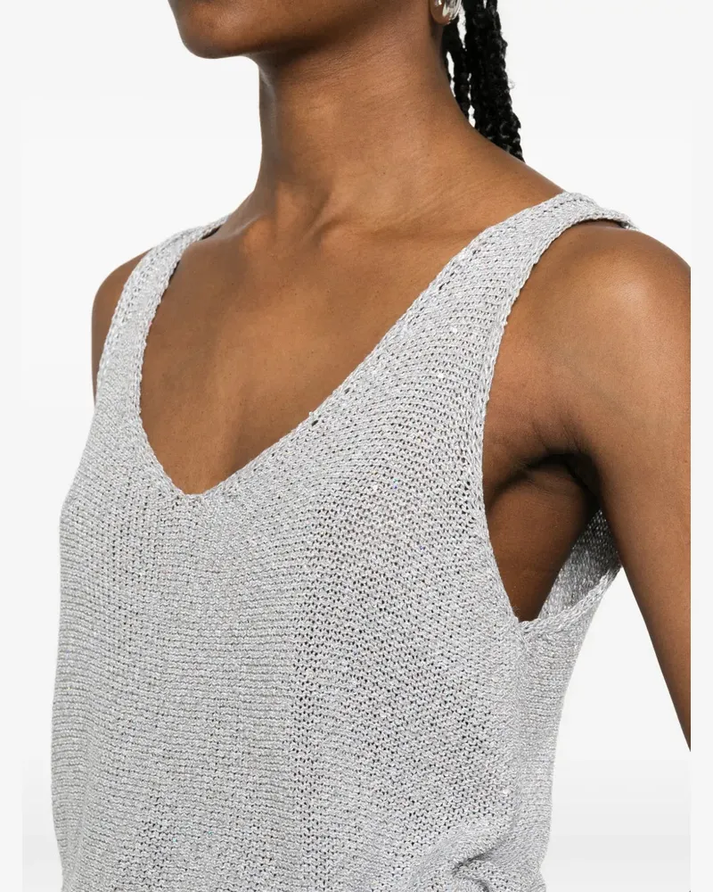 PANICALE Cashmere Women's V-Neck Knitted Vest Ss26 W White