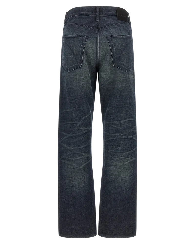 Tom Ford Wide-Leg Denim Jeans — Blue Blue