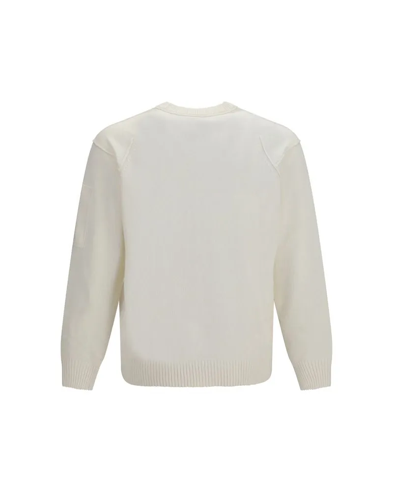 C.P. Company GRS Merino Wool Crewneck Sweater — White White