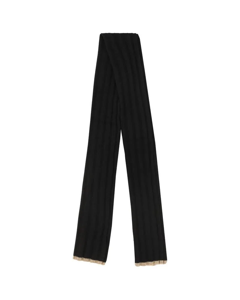 Brunello Cucinelli Men's Black Cashmere Scarf Black