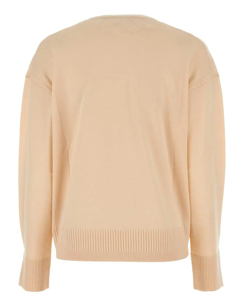 Stella McCartney Women's Skin Pink Wool Oversize Sweater Magnolia Exterior: Virgin Maglieria Beige