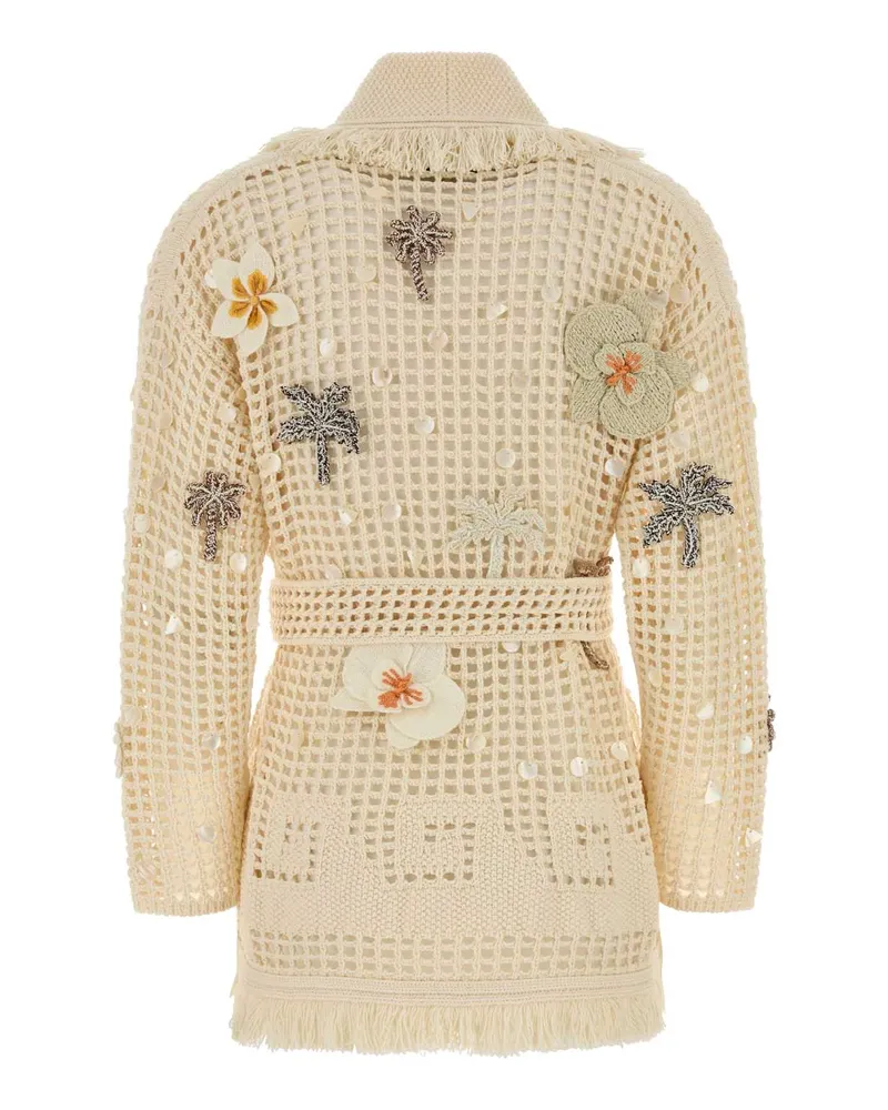 Alanui Waves Cardigan — Beige Beige