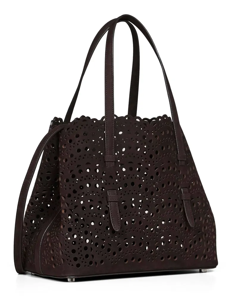Alaïa Women's Tote Bag Mina 25 Dark Brown Calf Leather Handbags Hand Brown