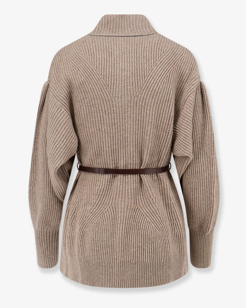 Brunello Cucinelli Women's Cardigan Wool, Cashmere And Silk Beige Sweater Beige