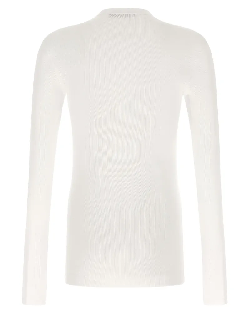 Dolce & Gabbana Ribbed Cotton Jersey Long-Sleeved T-Shirt — White White