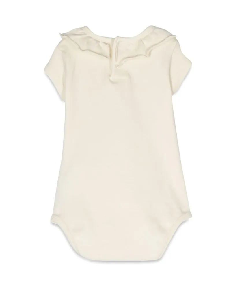 BOBO CHOSES Ruffle Collar Bodysuit — White White