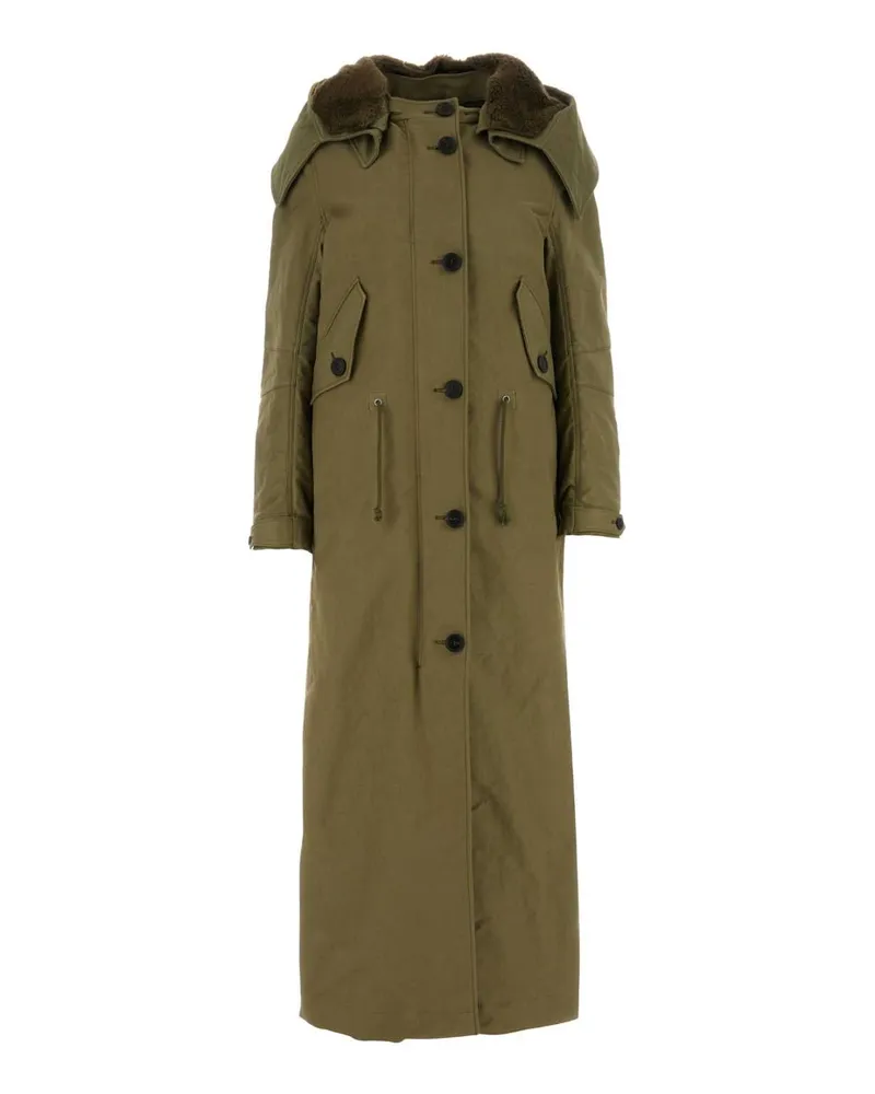 Prada Women's Army Green Nylon Parka Cowo-Co Giubbini Jacket Green