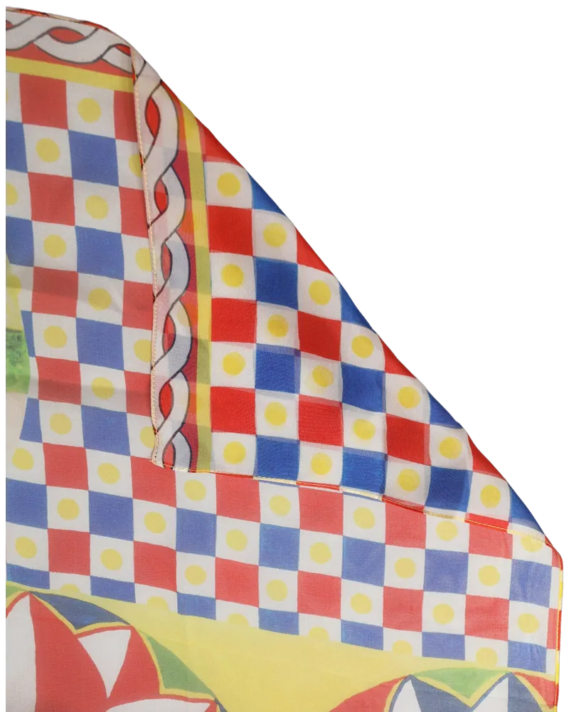 Dolce & Gabbana Carretto Print Silk Scarf — Yellow Yellow