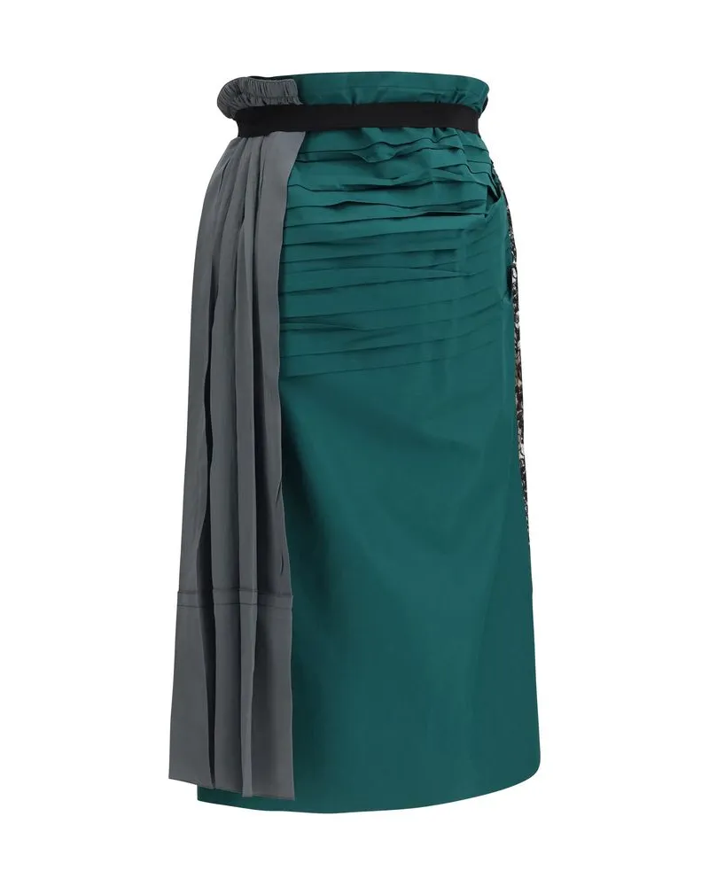 Prada Women Multicolor Silk Midi Skirt Multicolor