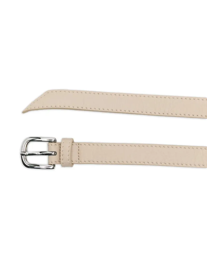 Eleventy Women's Metal-Buckle Leather Belt Ss26 W Beige