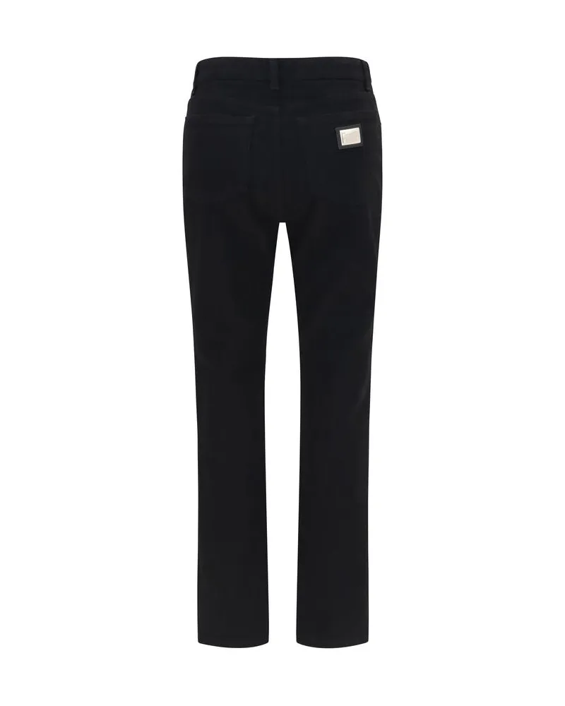 Dolce & Gabbana Women Black Cotton Straight-Leg Jeans Clothing Black