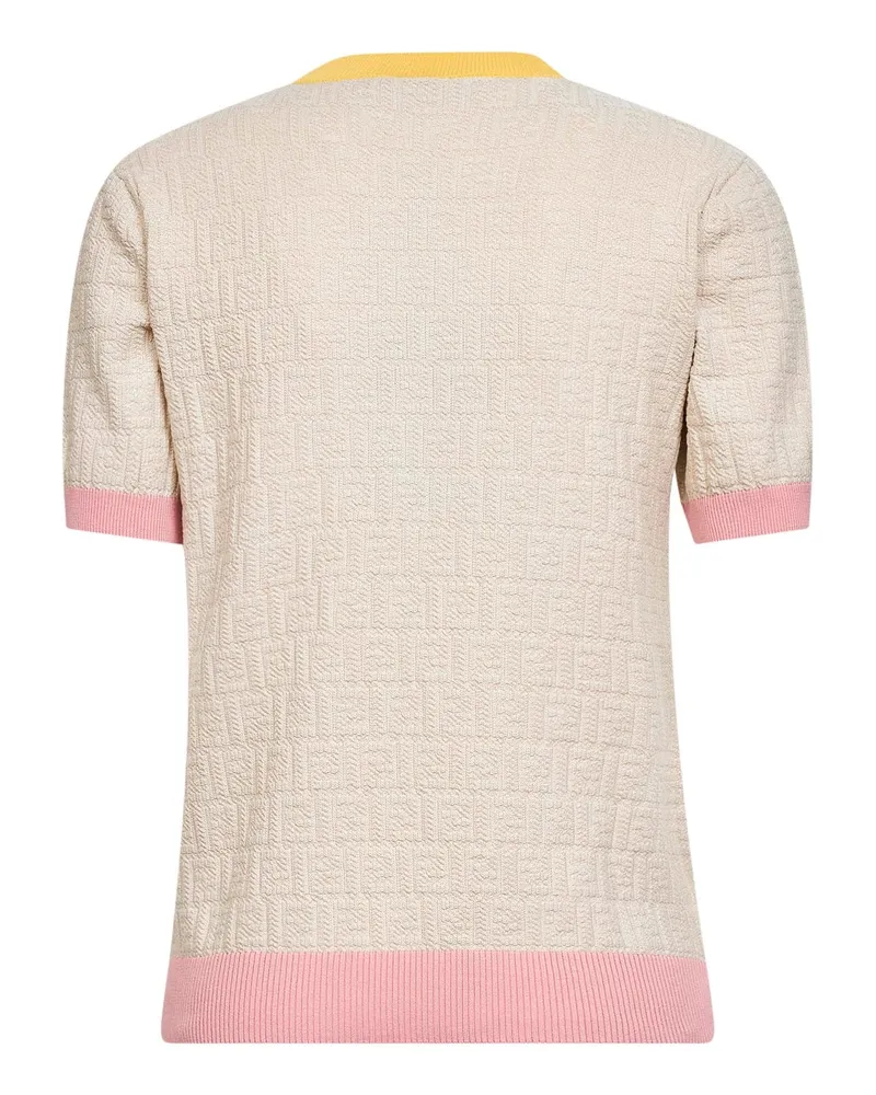 Fendi Women's Sweater Ecru Cotton-Silk Beige Beige