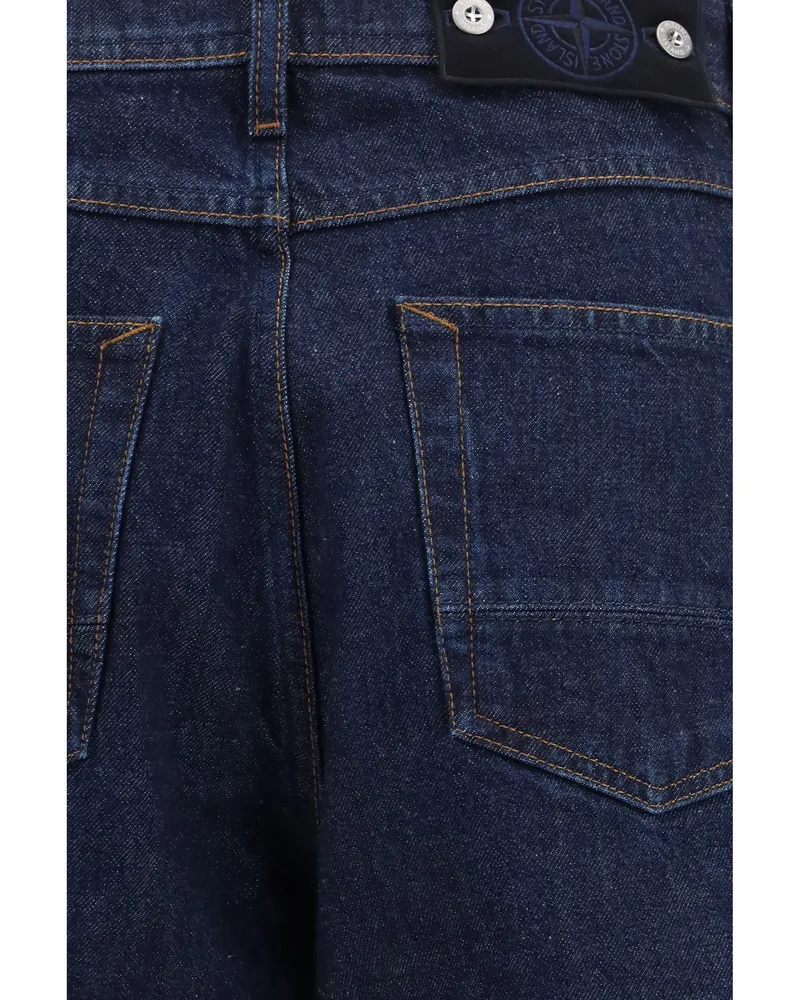 Stone Island Four-Thread Twill Cotton Jeans — Blue Blue