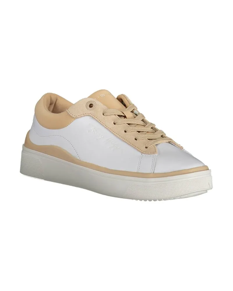 Tommy Hilfiger Leather and Polyester Colorblock Sneaker — White White