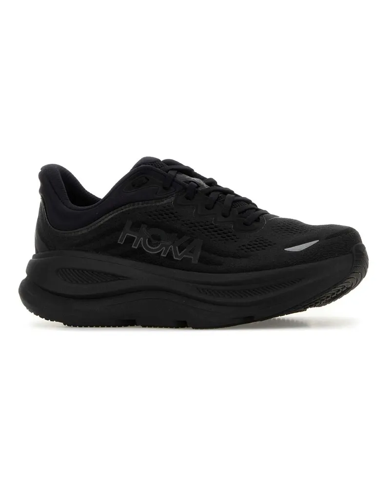 HOKA ONE ONE Unisex Black Mesh Bondi 9 Sneakers Blackblack Black