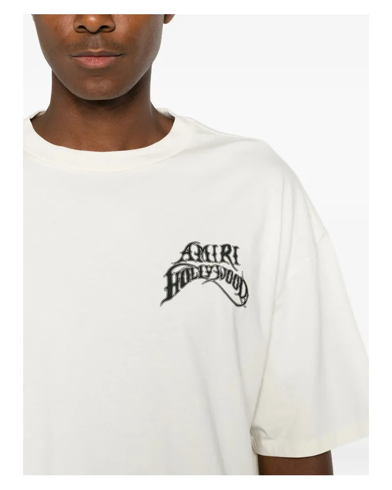 Amiri Logo-Embroidered T-Shirt — White White
