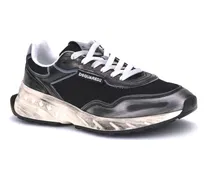 Paneled Retro Sneakers — Black