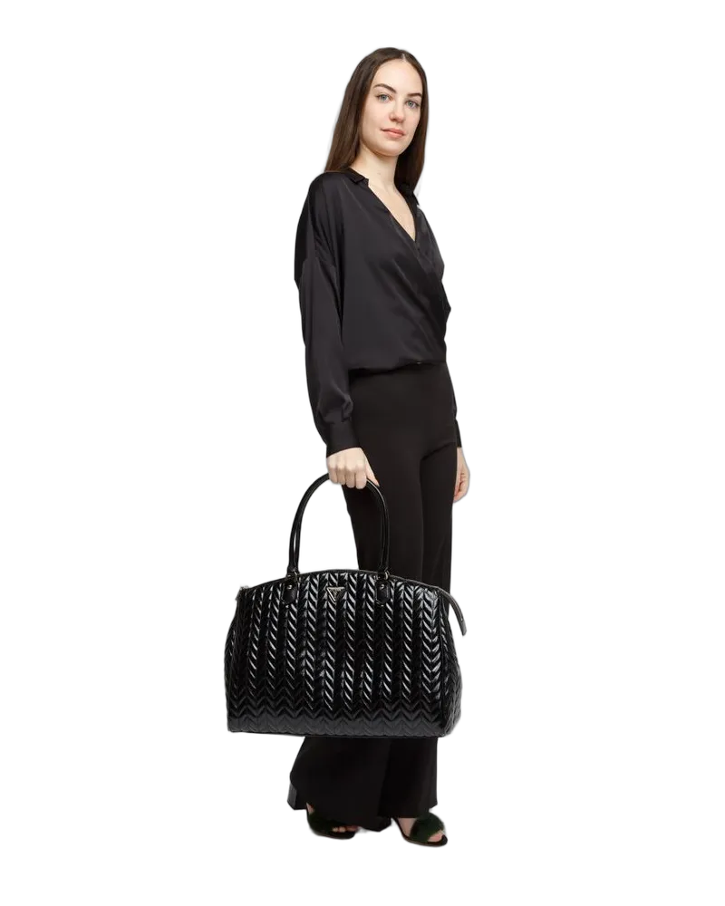 Guess Women's Tote Black Polyurethane Tote-bags Black