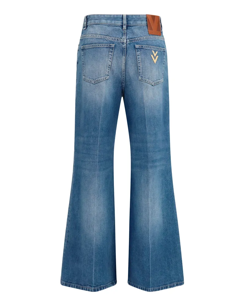 Valentino Garavani Women's Straight-Leg Jeans Medium Blue Denim Cotton Blue