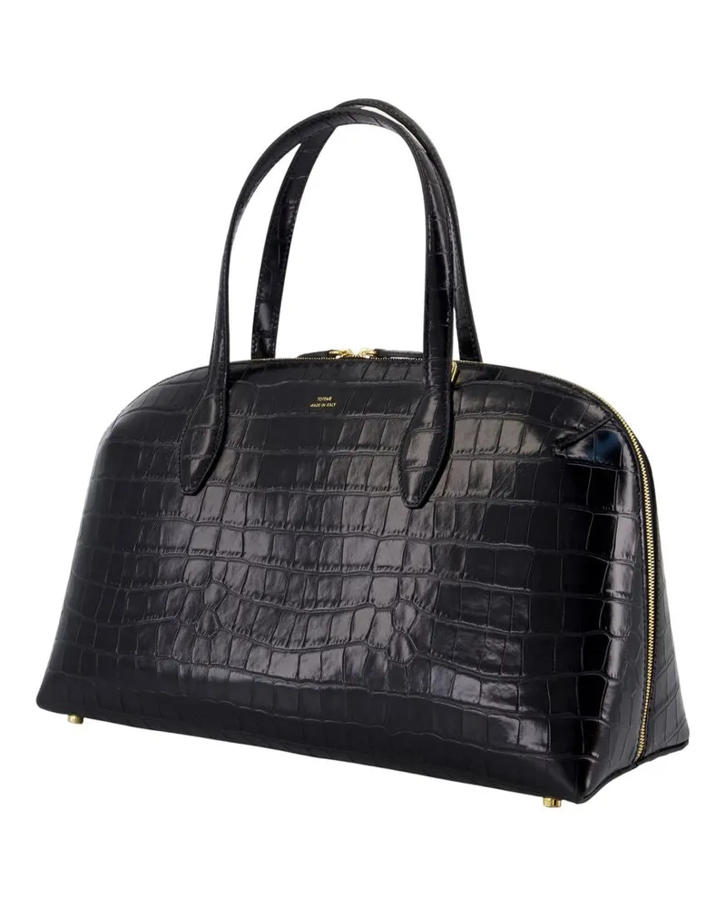 Totême Women's Medium Lounge Zip Shopper Bag -  Leather Black Exotic_leather Totes-Shopping-Bags Black
