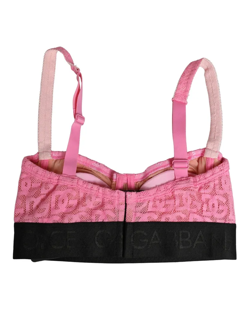 Dolce & Gabbana Women Pink Semi-Pad Underwire Balconette Bra Underwear Cotton Elastane Nylon Clothing Pink