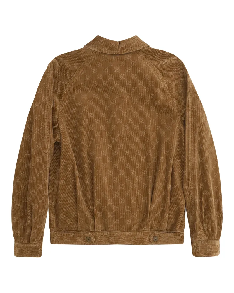 Gucci Laser-Printed GG Corduroy Jacket — Brown Brown