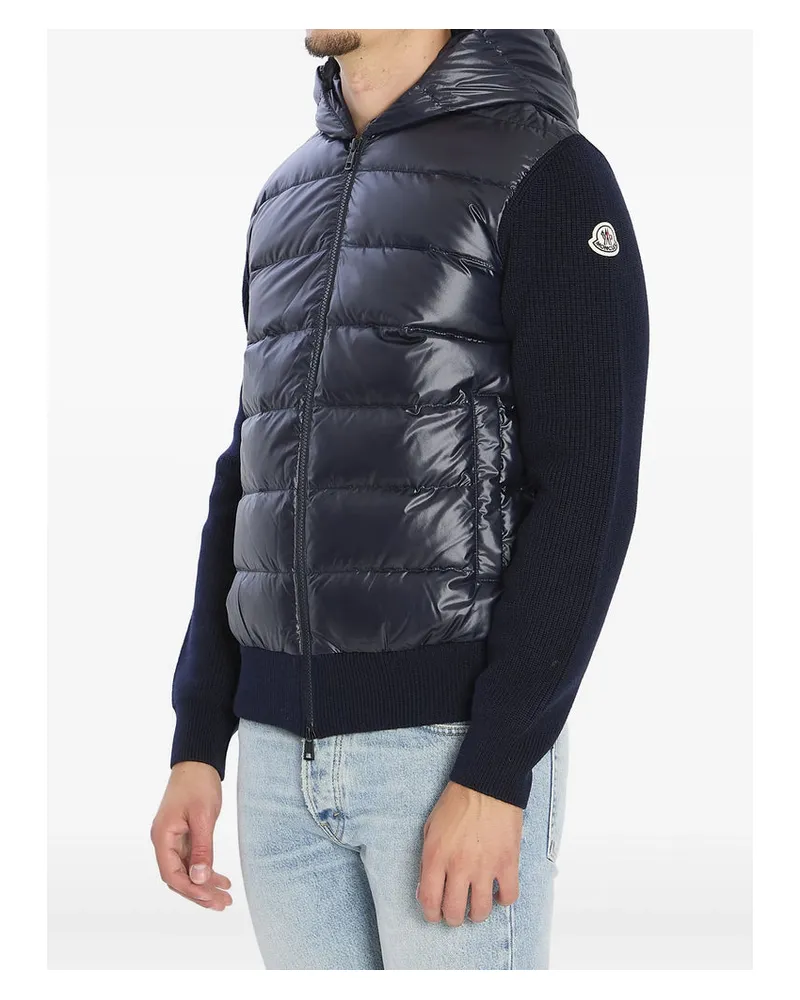 Moncler Virgin Wool Hybrid Down Jacket — Blue Blue