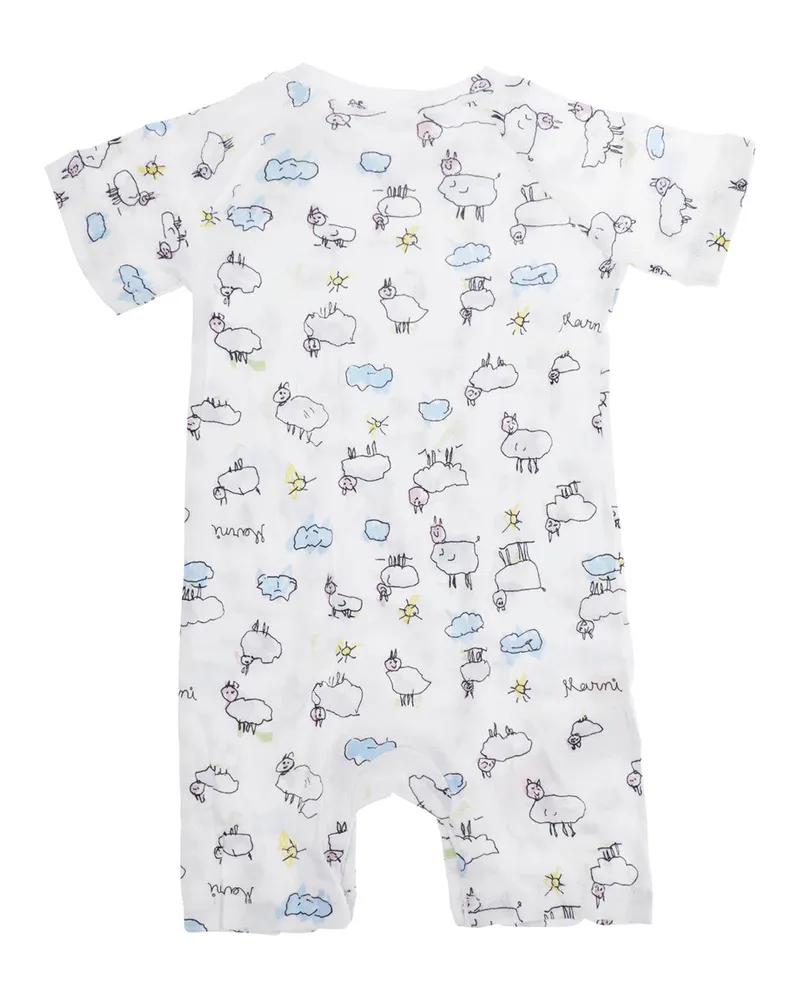 Marni Unisex Baby Bodysuit Set White With All-Over Print Cotton Tracksuit Sets White