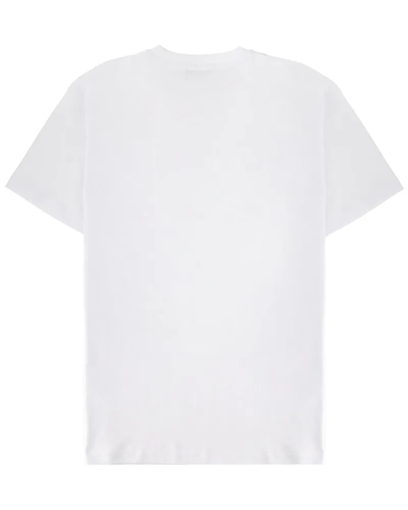 Versace Logo-Embroidered Cotton T-Shirt — White White