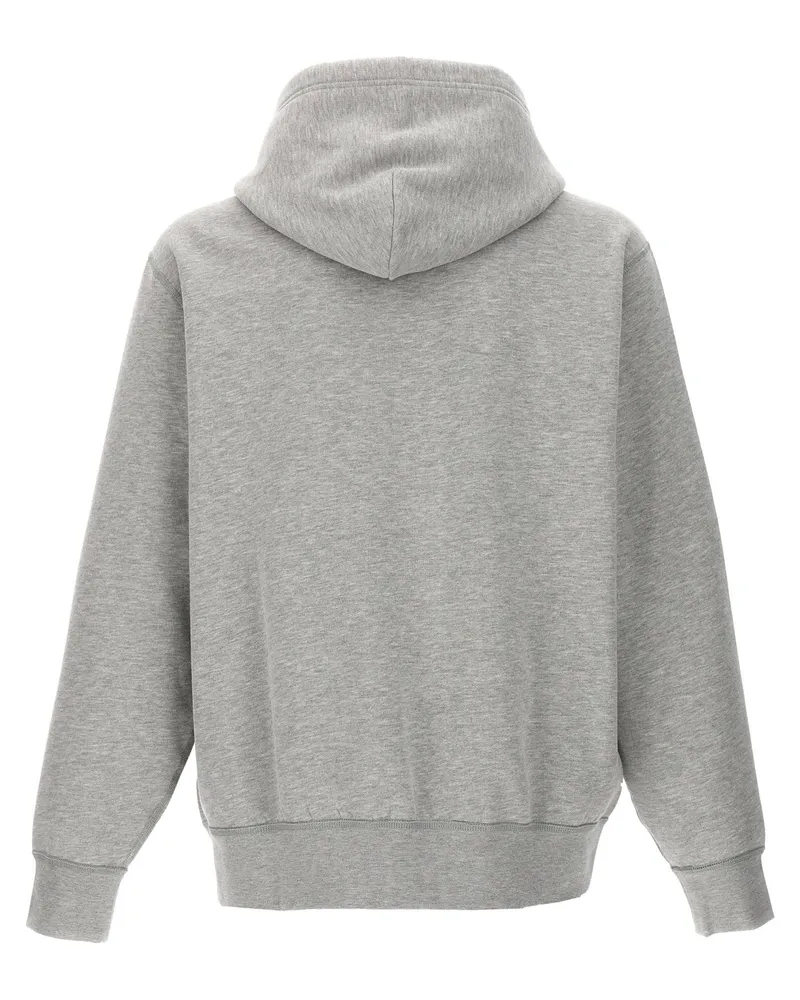 Ralph Lauren Logo-Embroidered Cotton Hoodie — Grey Grey