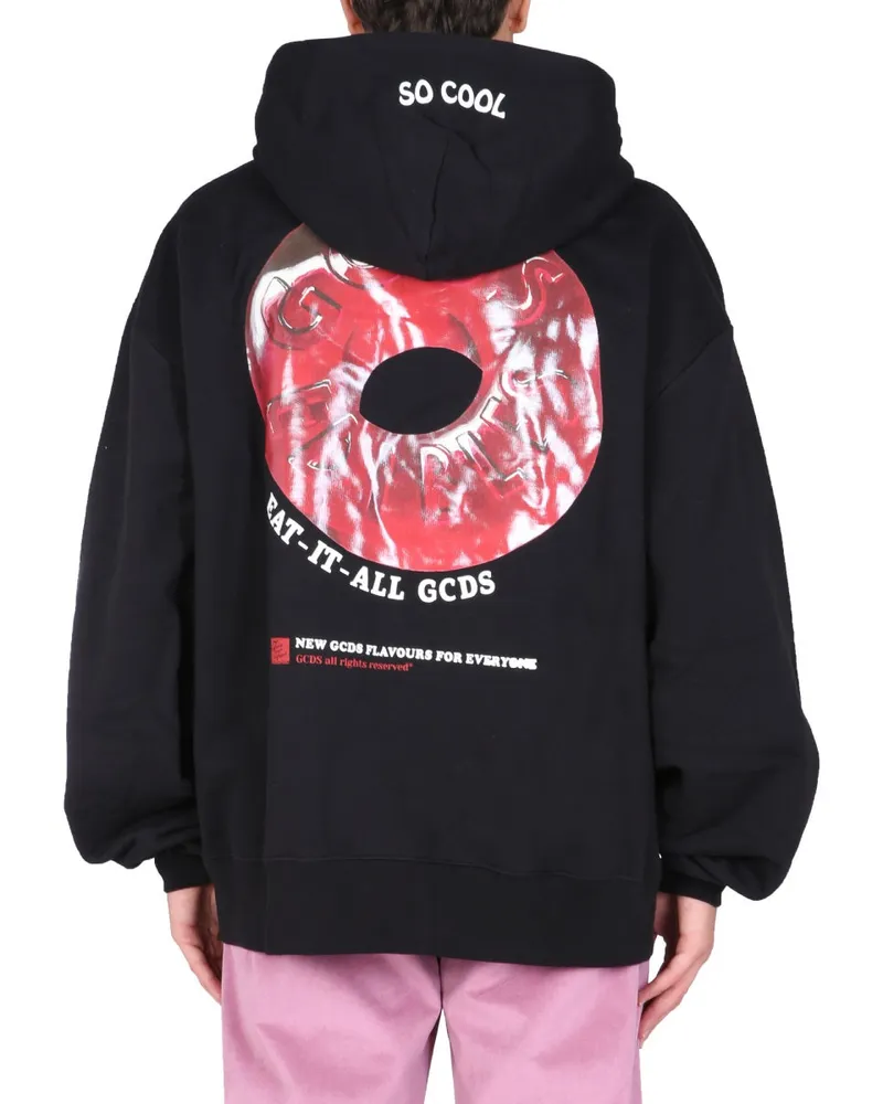 GCDS Hooded Sweatshirt — Black Black
