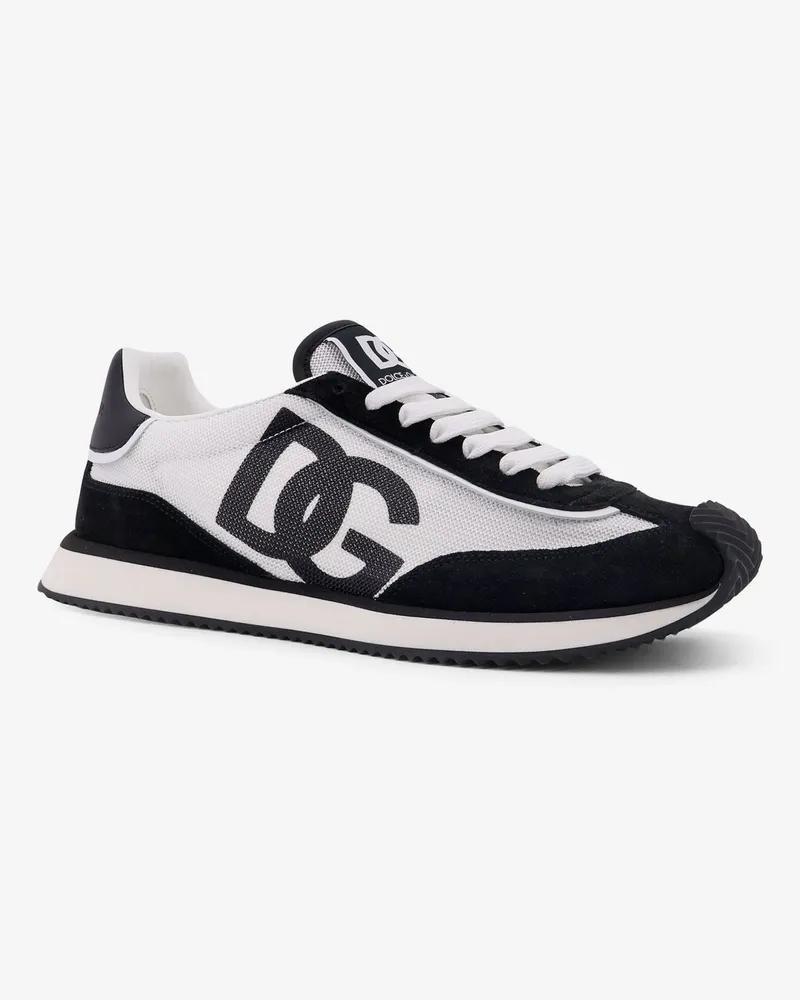 Dolce & Gabbana Men's Sneakers Cushion Black Nylon-Suede Trainers Nylon/suede Black