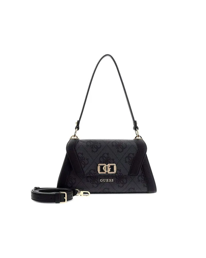 Guess Women's Shoulder Bag Coal Logo Polyurethane - Shoulder-Bags Black