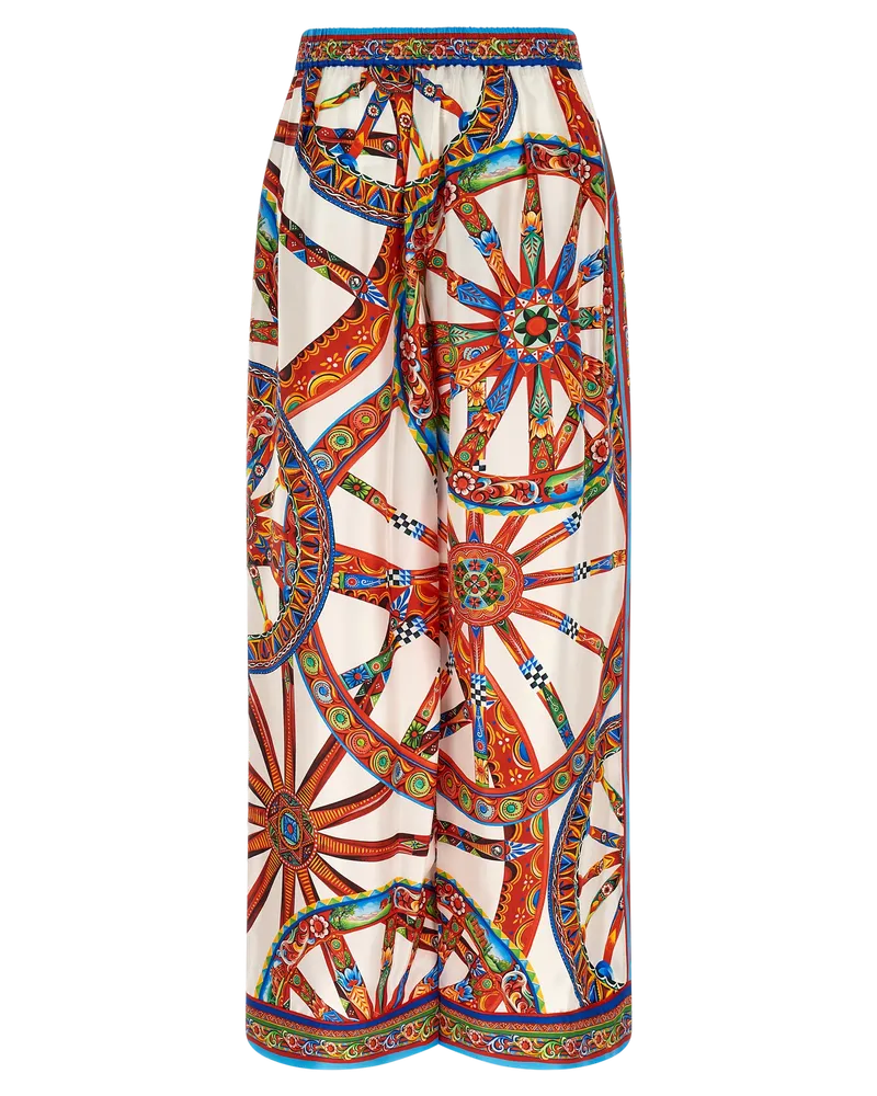 Dolce & Gabbana Women's Multicolor Silk Casual Pants Multicolor
