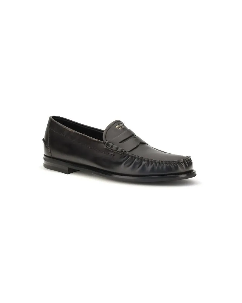 Prada Calf Leather Loafer — Black Black