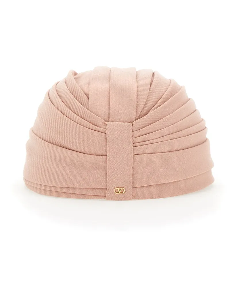 Valentino Garavani Women's Pink Asymmetrical Virgin Wool Headdress Hat Pink