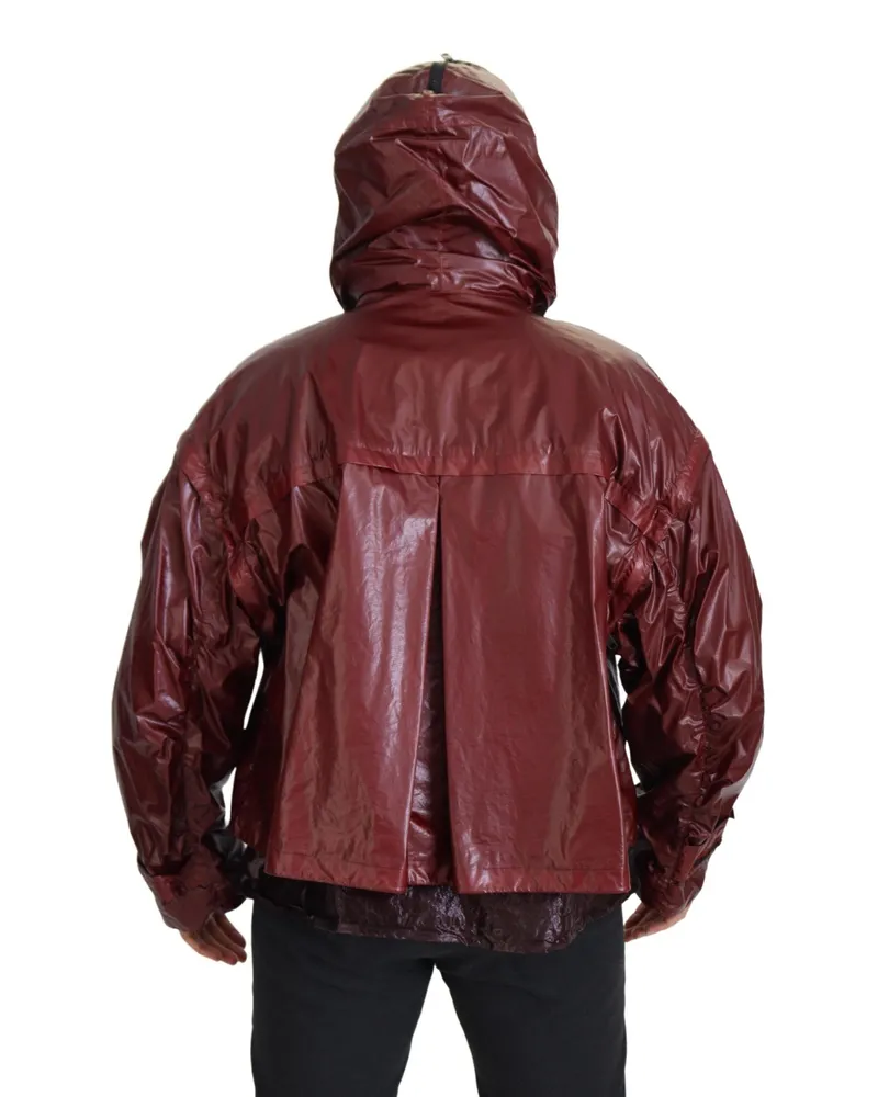 Dolce & Gabbana Men's Bordeaux Cotton Hooded Full Zip Jacket Clothing Burgundy